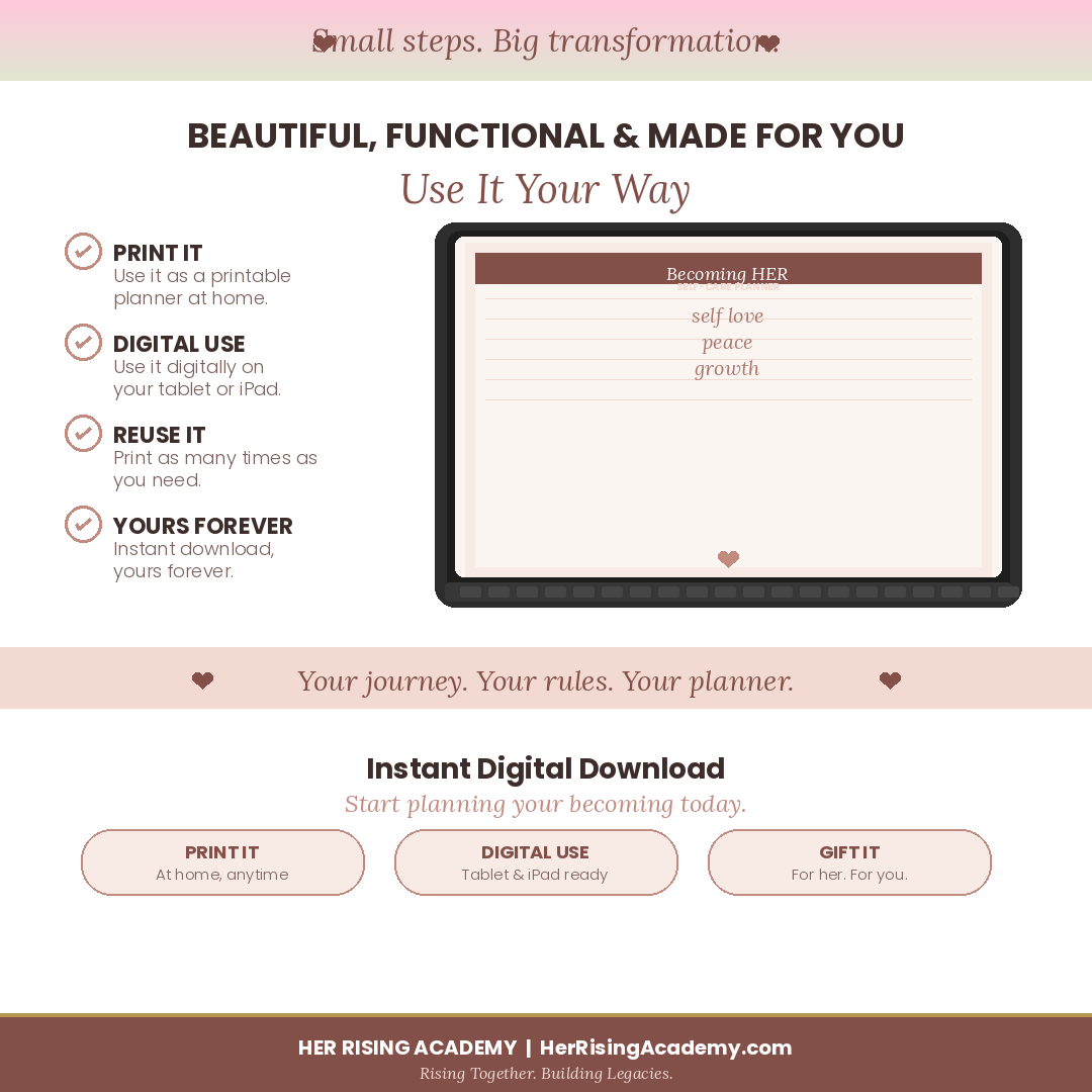 Becoming HER: A Self- Love & Personal Growth Workbook